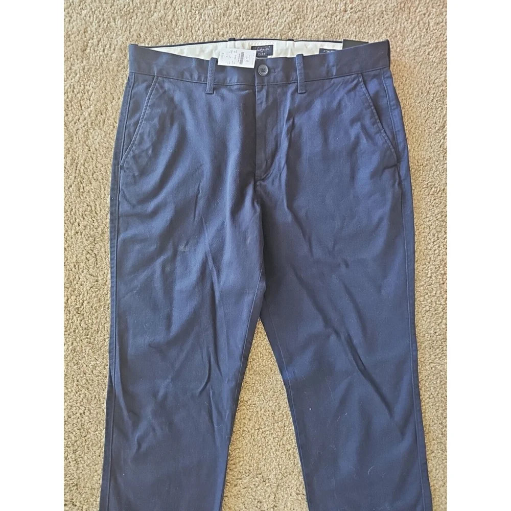 J Crew Men's Athletic Slim Fit Chino Pants Navy Blue 32x34